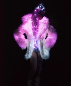 JValentine Light-Up Faux Fur Hip Length Coat