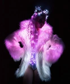 JValentine Light-Up Faux Fur Hip Length Coat