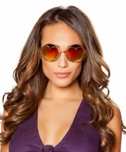 Roma Costume ACCESORIES Hippie Glasses With Heart Lense Frame