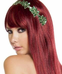 Roma Costume Green Sequin Leaf Head Piece Hair