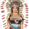 Roma Costume Indian Headdress With Red Tips