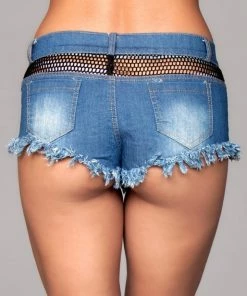 Be Wicked Such A Catch Denim Shorts Blue CLOTHING
