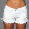 Be Wicked Looped In Distressed Shorts White