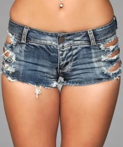 Be Wicked CLOTHING Distressed Side Cutout Shorts