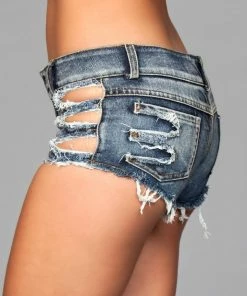 Be Wicked CLOTHING Distressed Side Cutout Shorts