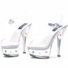 Ellie Shoes 6 Heel Clear Sandal With Multicolor Lights
