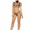 Roma Costume LINGERIE Strappy Applique Bra Set