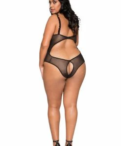 Roma Costume Plus Size Lingerie Teddy With Cutout Top