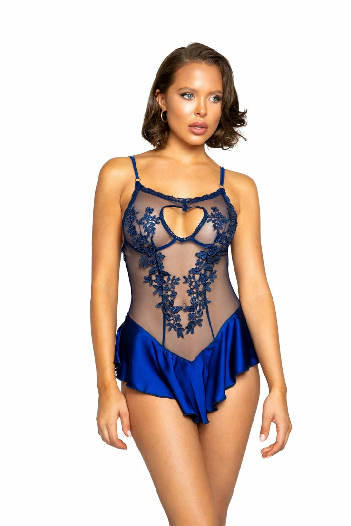 Roma Costume LINGERIE Heart Cutout Teddy With Applique Detail 4 Roma Costume LINGERIE Heart Cutout Teddy With Applique Detail