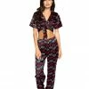 Roma Costume Lips Satin Pajama Set