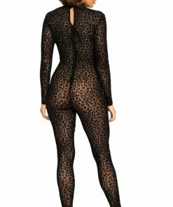 Roma Costume Velvet Leopard Bodysuit LINGERIE