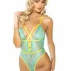 Roma Costume Criss-Cross Neon Lace Teddy