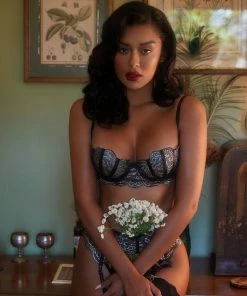 Roma Costume Metallic Bra & Garter Set LINGERIE