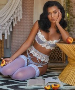 Roma Costume LINGERIE Embroidered Lace & Satin Bralette Garter Set 16 Roma Costume LINGERIE Embroidered Lace & Satin Bralette Garter Set