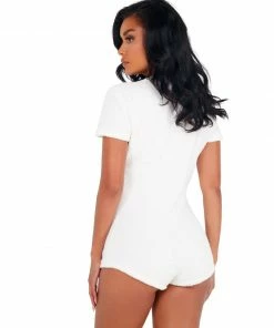 Roma Costume Cozy & Comfy Fuzzy Romper With Snap Closure SLEEPWEAR