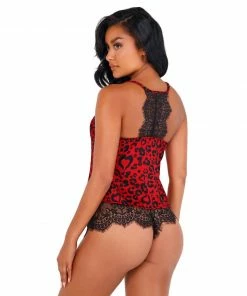 Roma Costume Heart Shaped Leopard Pajama Set LINGERIE