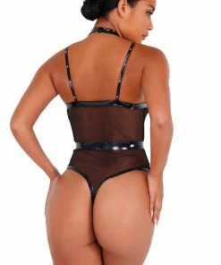 Roma Costume Tops Vinyl Strappy Bodysuit