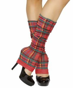 Roma Costume ACCESORIES Red Plaid Leg Warmers