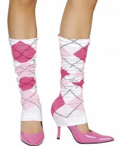 Roma Costume ACCESORIES Pink Argyle Leg Warmers