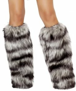 Roma Costume Gray Fur Leg Warmer