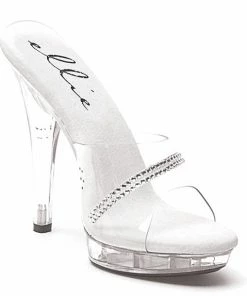 Ellie Shoes 5 Clear Sandal With Rhinestones