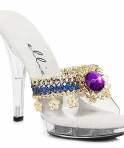 Ellie Shoes 5 Heel Mule With Jewel Charm Details