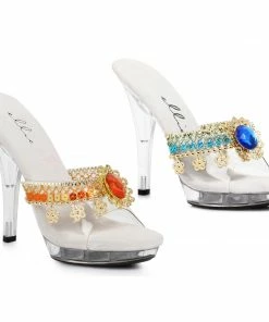 Ellie Shoes 5 Heel Mule With Jewel Charm Details