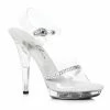 Ellie Shoes 5 Heel Clear Rhinestone Sandal