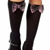 Roma Costume Knee High Stocking With Plaid Bows Hosiery