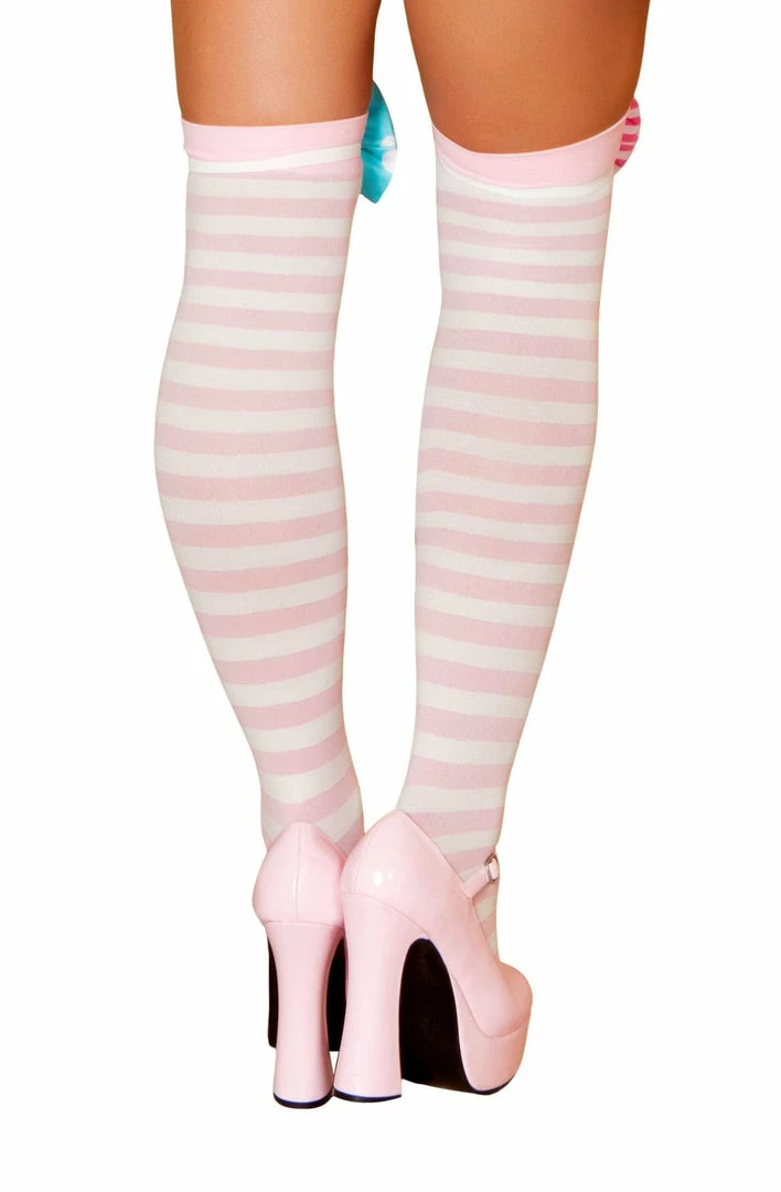 Roma Costume Pink And White Striped Stockings 3 Roma Costume Pink And White Striped Stockings
