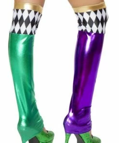 Roma Costume Green/Purple Jester Leggings Costume Accessories