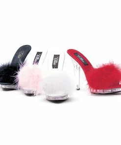 Ellie Shoes 5 Heel Maribou Slipper