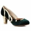 Ellie Shoes Suede Shoe With Piping & Bow Detail