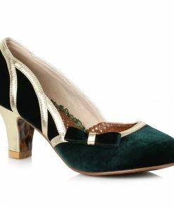 Ellie Shoes Suede Shoe With Piping & Bow Detail