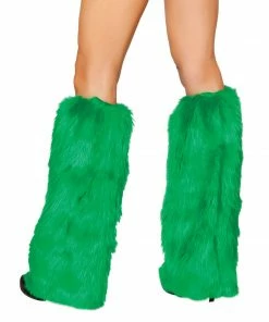 JValentine Faux Fur Legwarmers Green Rave Leg Warmers & Wraps