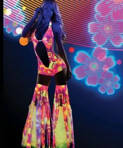 JValentine Rave Leg Warmers & Wraps Print Neon Flower Fringe Leggings