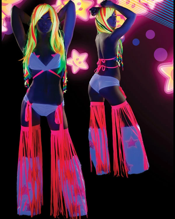 JValentine Fringe White Hot Pink Tie Side Shorts CLOTHING 3 JValentine Fringe White Hot Pink Tie Side Shorts CLOTHING