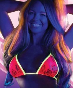 JValentine CLOTHING Two Way Pink Yellow Lace Triangle Top