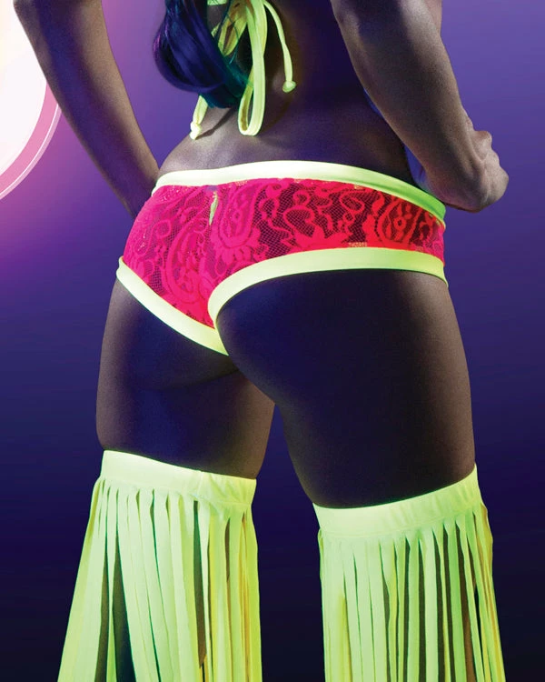 JValentine CLOTHING Sexy Pink Yellow Lace Short 3 JValentine CLOTHING Sexy Pink Yellow Lace Short