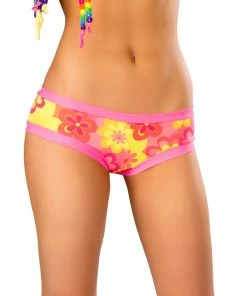 JValentine CLOTHING Basic Neon Flower Booty Shorts