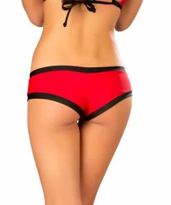 JValentine Basic Red And Black Booty Shorts