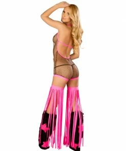 JValentine Sexy Black And Pink Net Romper