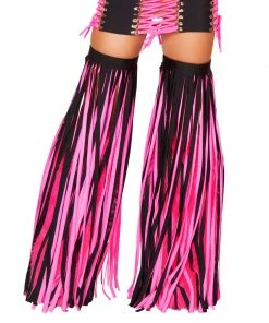JValentine Rave Leg Warmers & Wraps Solid Black Fringe Leggings
