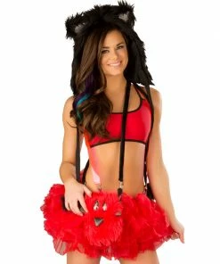 JValentine Rave Bottoms Suspender Red Tutu