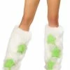 JValentine Star Legwarmers White Lime
