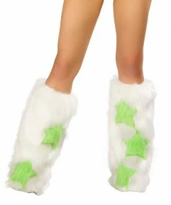 JValentine Star Legwarmers White Lime