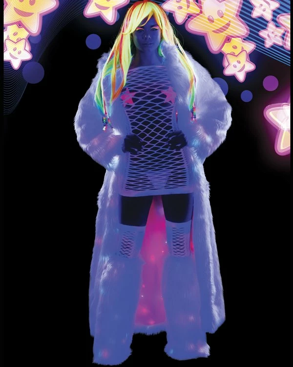 JValentine Rave Leg Warmers & Wraps Light Up White Cosmos Legwarmers 8 JValentine Rave Leg Warmers & Wraps Light Up White Cosmos Legwarmers