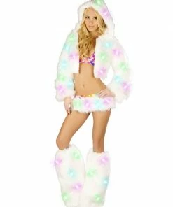 JValentine Rave Leg Warmers & Wraps Light Up White Cosmos Legwarmers