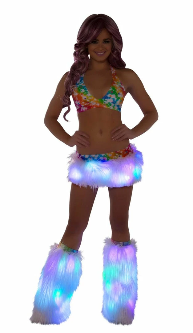 JValentine Multicolor Light Up Fur Skirt And Top CLOTHING 3 JValentine Multicolor Light Up Fur Skirt And Top CLOTHING