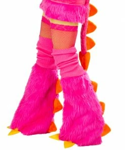 JValentine Pink Dragon Deluxe Legwarmers With Spikes Rave Leg Warmers & Wraps